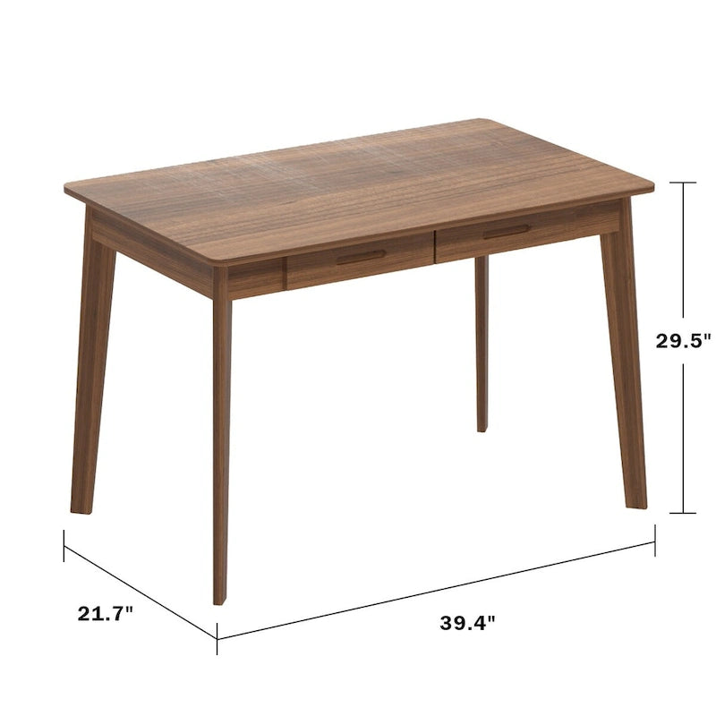 Kerrogee 39,4 Pouces Bureau d'ordinateur en Bois avec 2 Tiroirs - 4 Couleurs