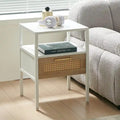 Table de chevet 1 tiroir en rotin