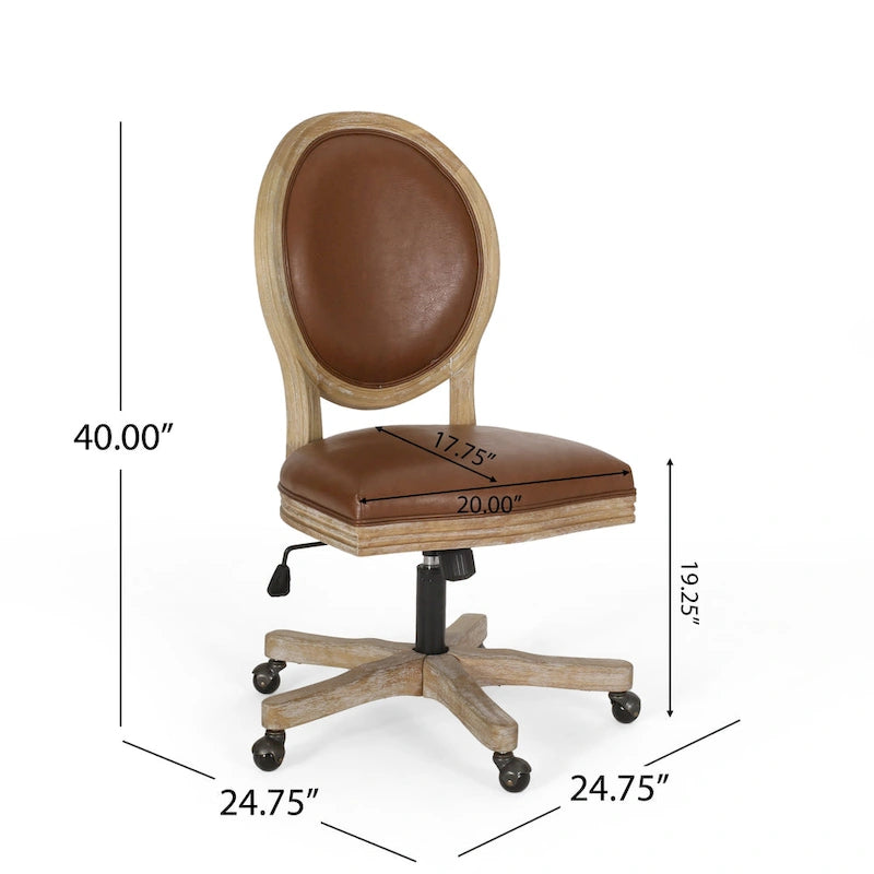Chaise de bureau pivotante rembourrée Pishkin de Christopher Knight Home