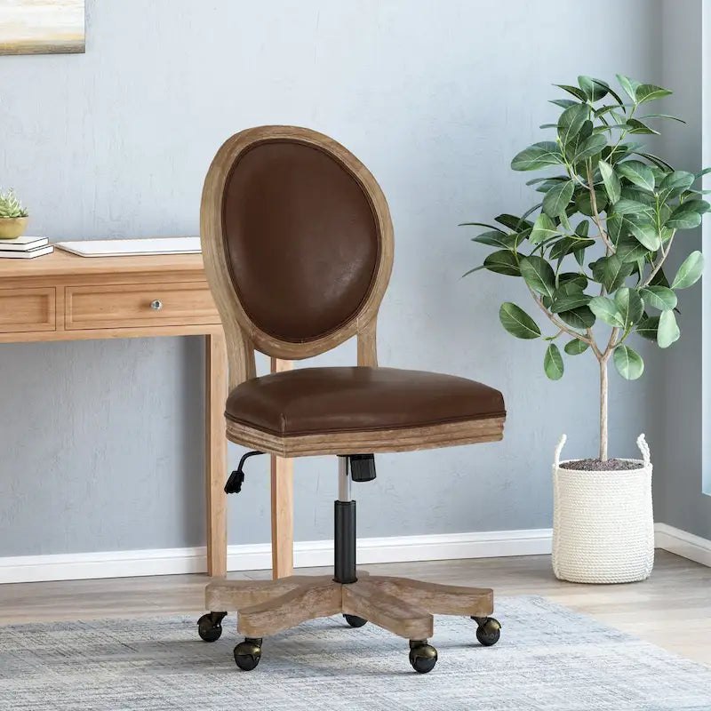 Chaise de bureau pivotante rembourrée Pishkin de Christopher Knight Home