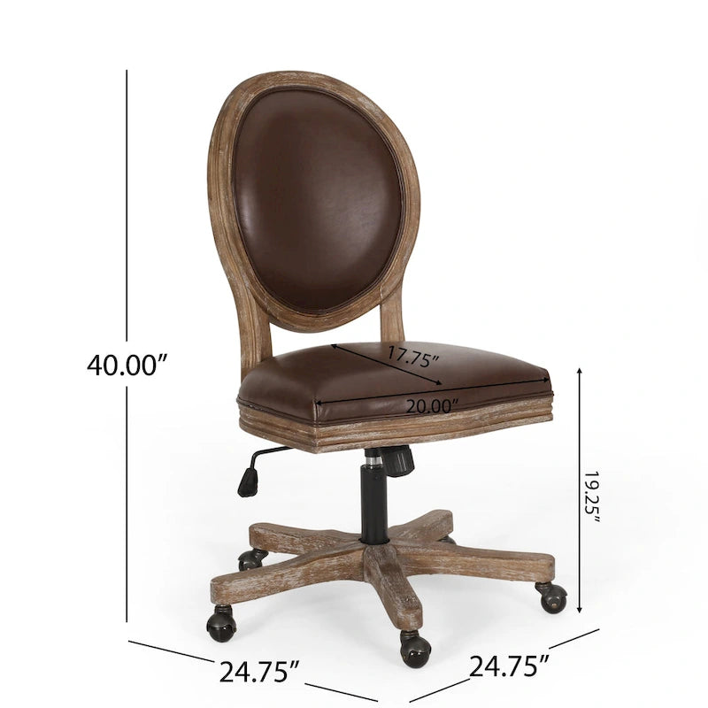 Chaise de bureau pivotante rembourrée Pishkin de Christopher Knight Home
