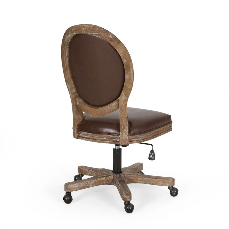 Chaise de bureau pivotante rembourrée Pishkin de Christopher Knight Home