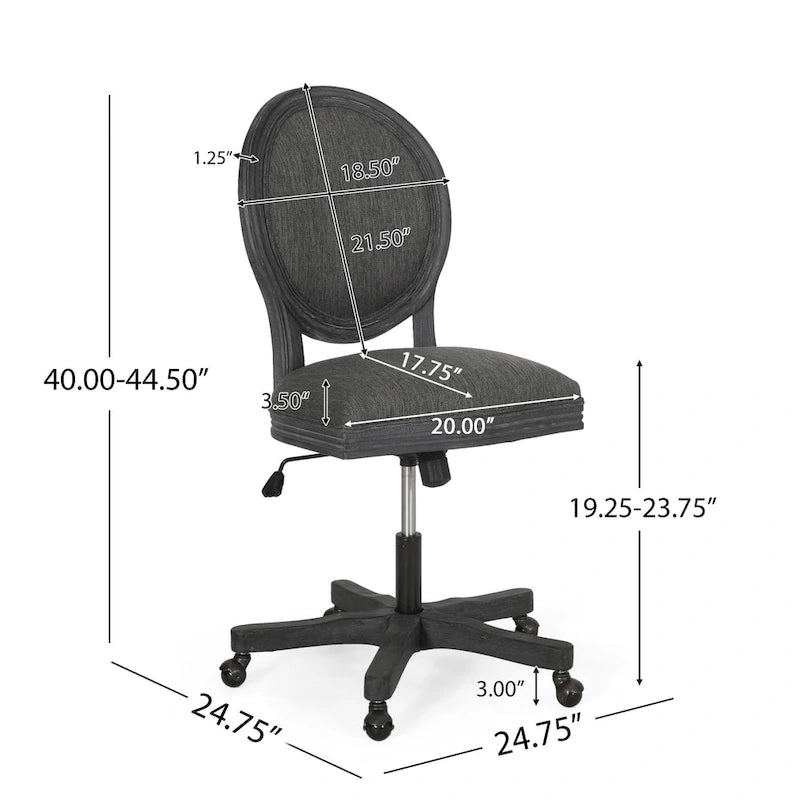 Chaise de bureau pivotante rembourrée Pishkin de Christopher Knight Home