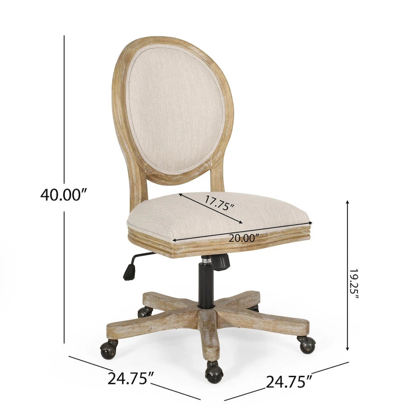 Chaise de bureau pivotante rembourrée Pishkin de Christopher Knight Home