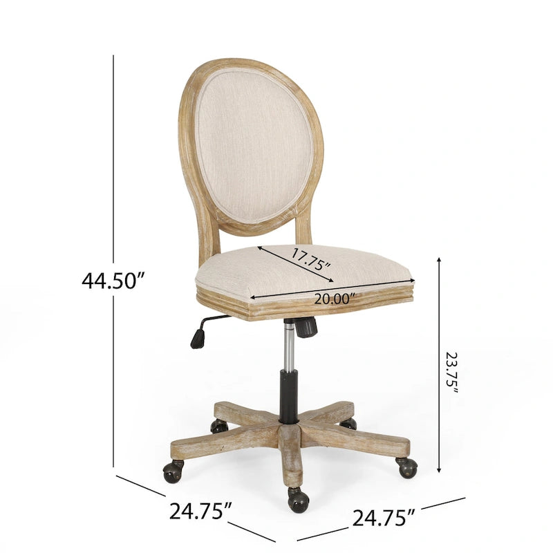 Chaise de bureau pivotante rembourrée Pishkin de Christopher Knight Home