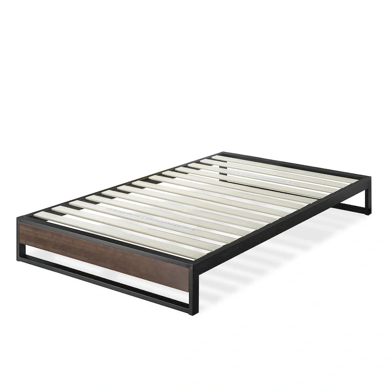 Lit plateforme Priage by ZINUS GOOD DESIGN primé 10 pouces en bambou et métal gris délavé
