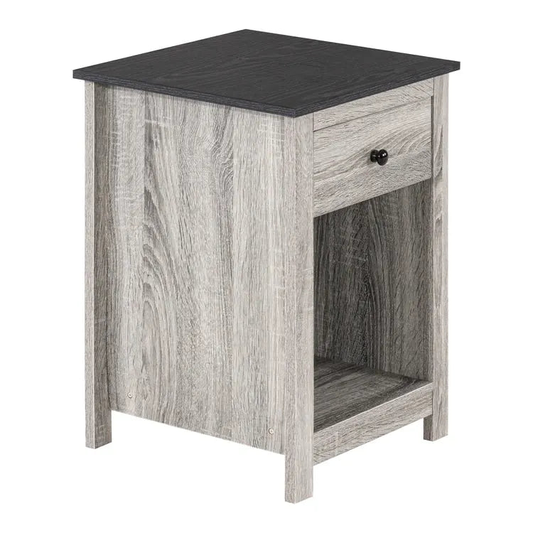 Table d'appoint avec tiroir et étagère, petite table de rangement à 2 niveaux, table de chevet avec tiroir, table d'appoint avec rangement