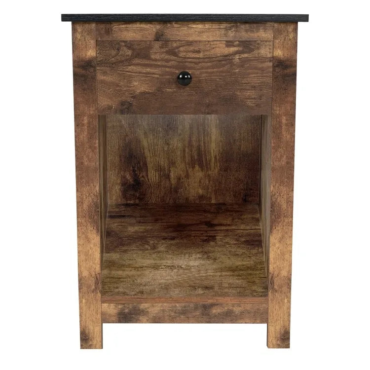 Table d'appoint avec tiroir et étagère, petite table de rangement à 2 niveaux, table de chevet avec tiroir, table d'appoint avec rangement