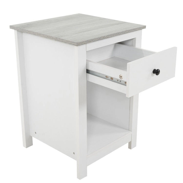 Table d'appoint avec tiroir et étagère, petite table de rangement à 2 niveaux, table de chevet avec tiroir, table d'appoint avec rangement