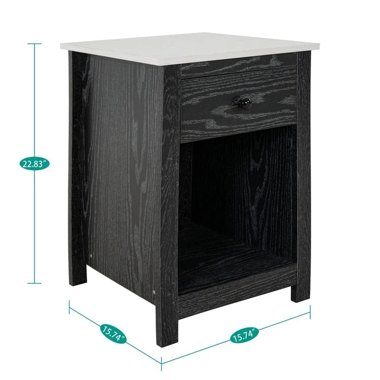 Table d'appoint avec tiroir et étagère, petite table de rangement à 2 niveaux, table de chevet avec tiroir, table d'appoint avec rangement