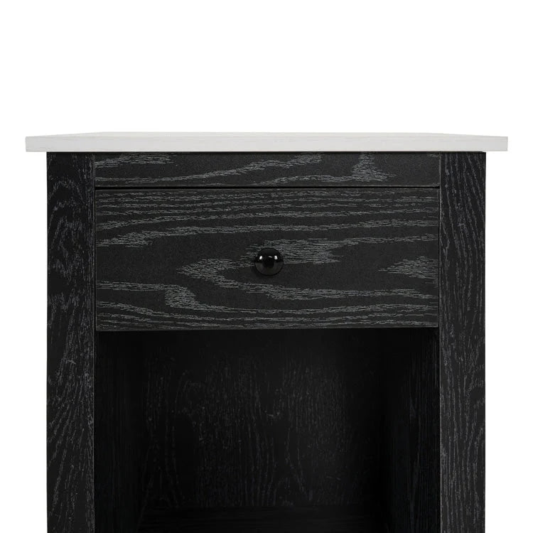 Table d'appoint avec tiroir et étagère, petite table de rangement à 2 niveaux, table de chevet avec tiroir, table d'appoint avec rangement