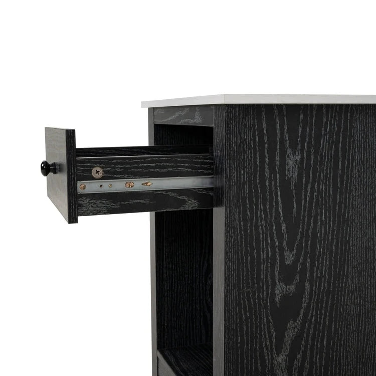 Table d'appoint avec tiroir et étagère, petite table de rangement à 2 niveaux, table de chevet avec tiroir, table d'appoint avec rangement