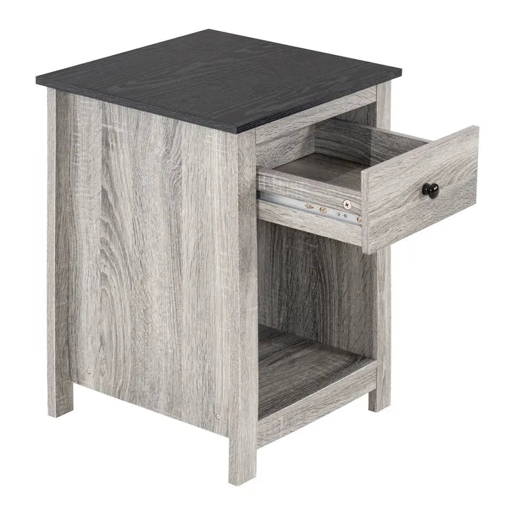 Table d'appoint avec tiroir et étagère, petite table de rangement à 2 niveaux, table de chevet avec tiroir, table d'appoint avec rangement