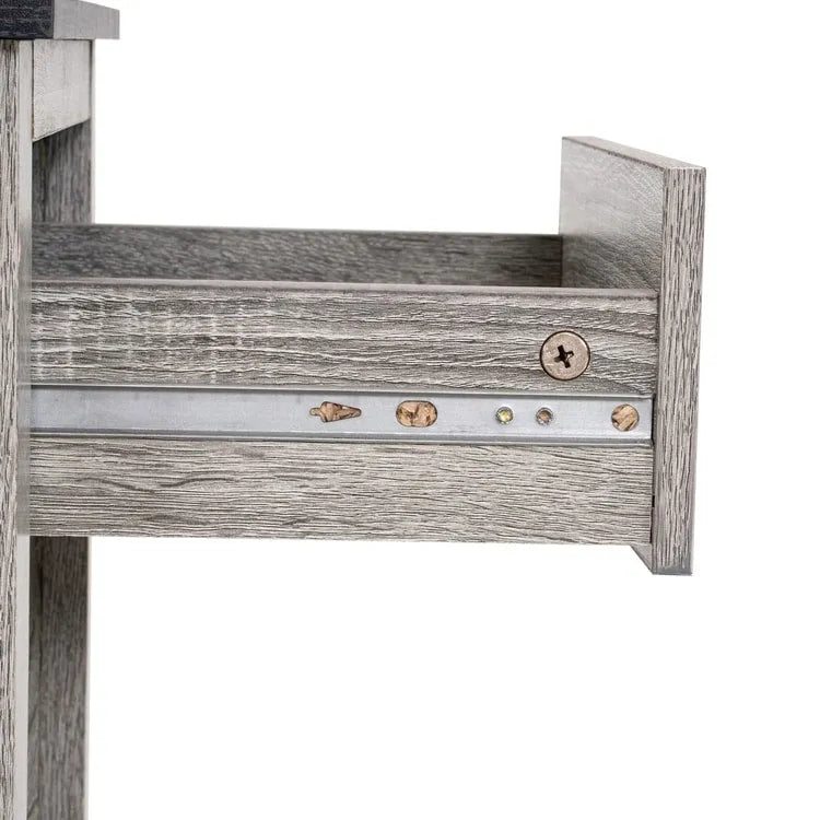 Table d'appoint avec tiroir et étagère, petite table de rangement à 2 niveaux, table de chevet avec tiroir, table d'appoint avec rangement