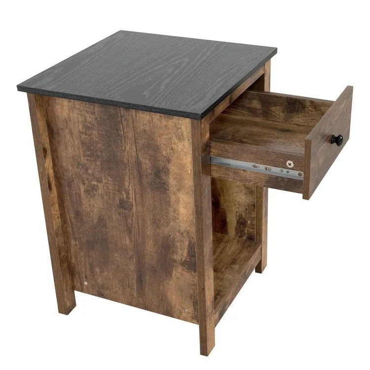 Table d'appoint avec tiroir et étagère, petite table de rangement à 2 niveaux, table de chevet avec tiroir, table d'appoint avec rangement
