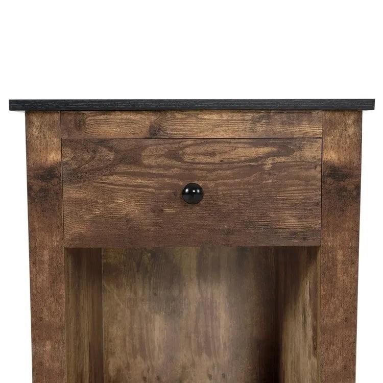 Table d'appoint avec tiroir et étagère, petite table de rangement à 2 niveaux, table de chevet avec tiroir, table d'appoint avec rangement