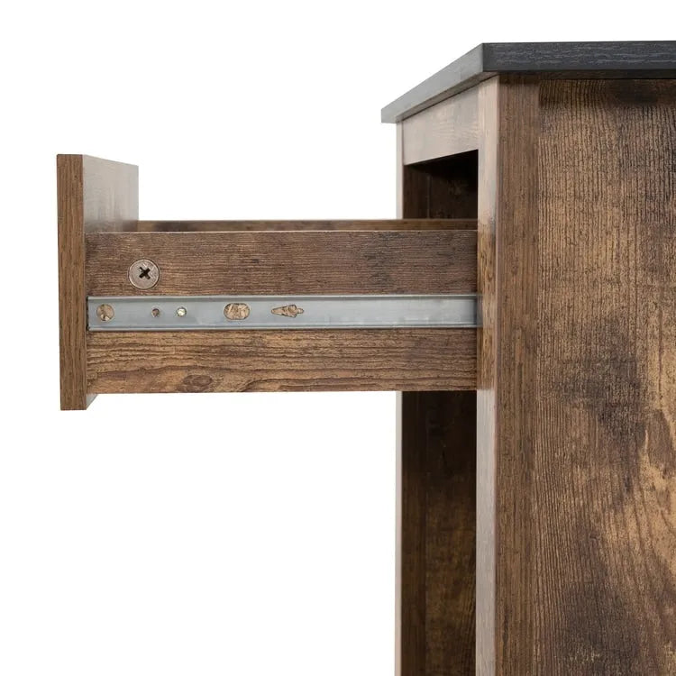 Table d'appoint avec tiroir et étagère, petite table de rangement à 2 niveaux, table de chevet avec tiroir, table d'appoint avec rangement