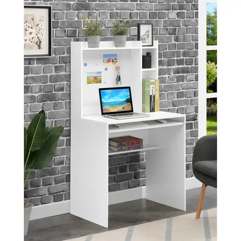 Bureau d'étudiant Designs2Go de Convenience Concepts avec tableau d'affichage magnétique et étagères
