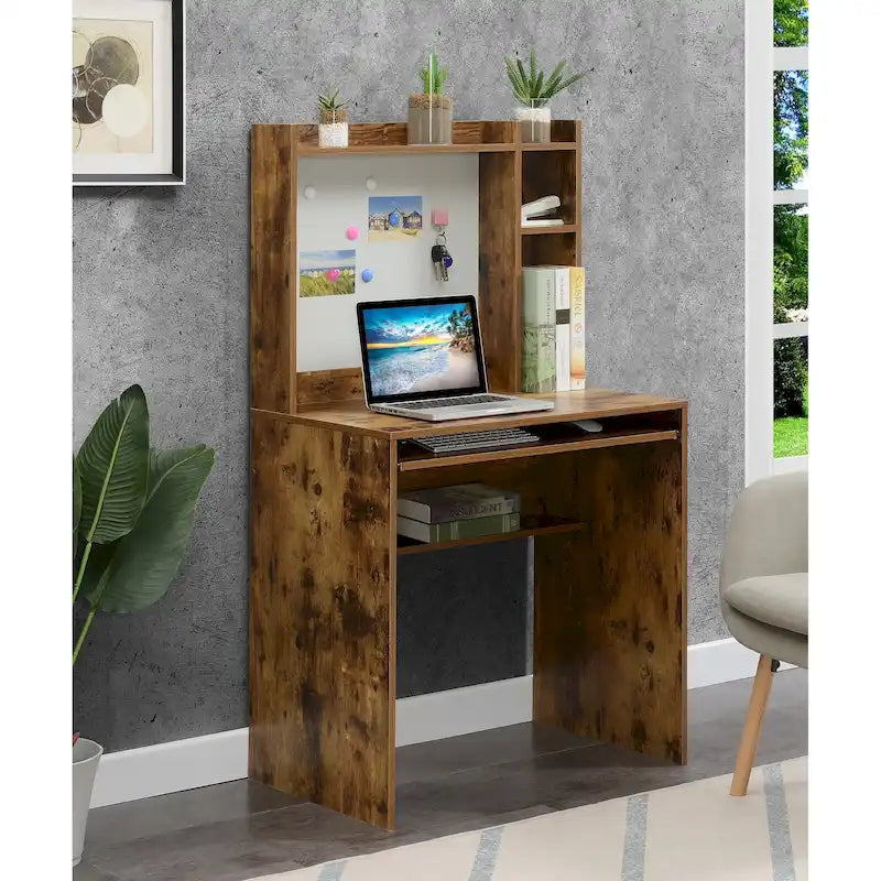 Bureau d'étudiant Designs2Go de Convenience Concepts avec tableau d'affichage magnétique et étagères