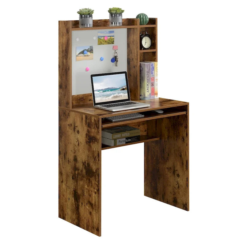 Bureau d'étudiant Designs2Go de Convenience Concepts avec tableau d'affichage magnétique et étagères