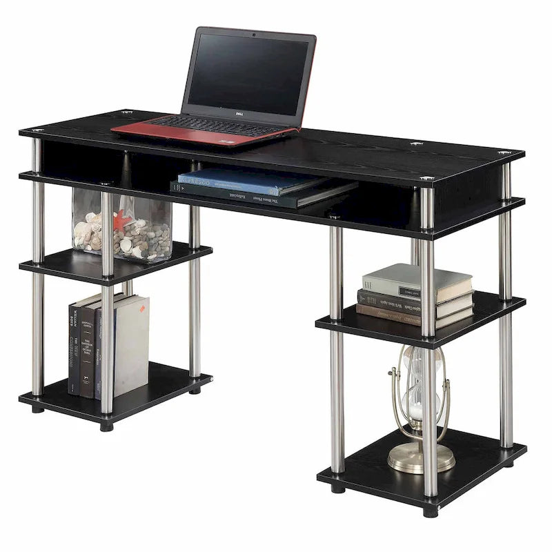 Bureau d'étudiant avec étagères Designs2Go No Tools de Convenience Concepts