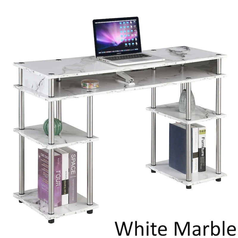 Bureau d'étudiant avec étagères Designs2Go No Tools de Convenience Concepts