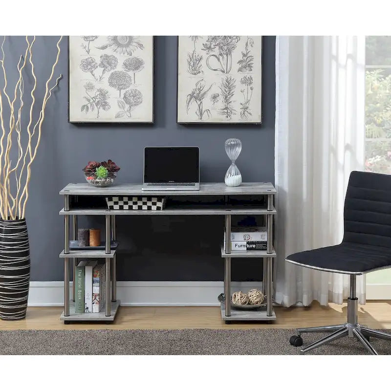Bureau d'étudiant avec étagères Designs2Go No Tools de Convenience Concepts
