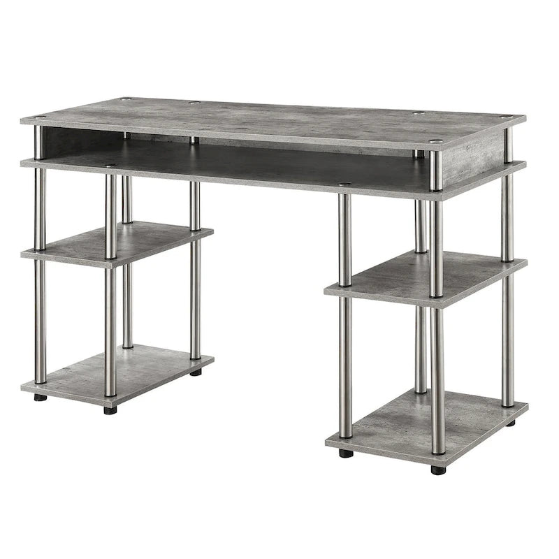 Bureau d'étudiant avec étagères Designs2Go No Tools de Convenience Concepts