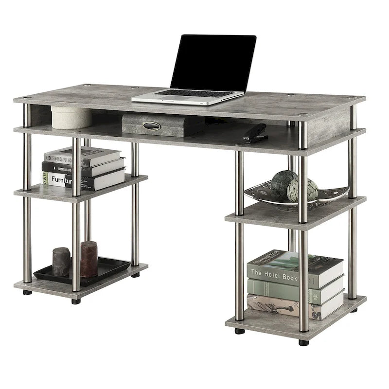 Bureau d'étudiant avec étagères Designs2Go No Tools de Convenience Concepts