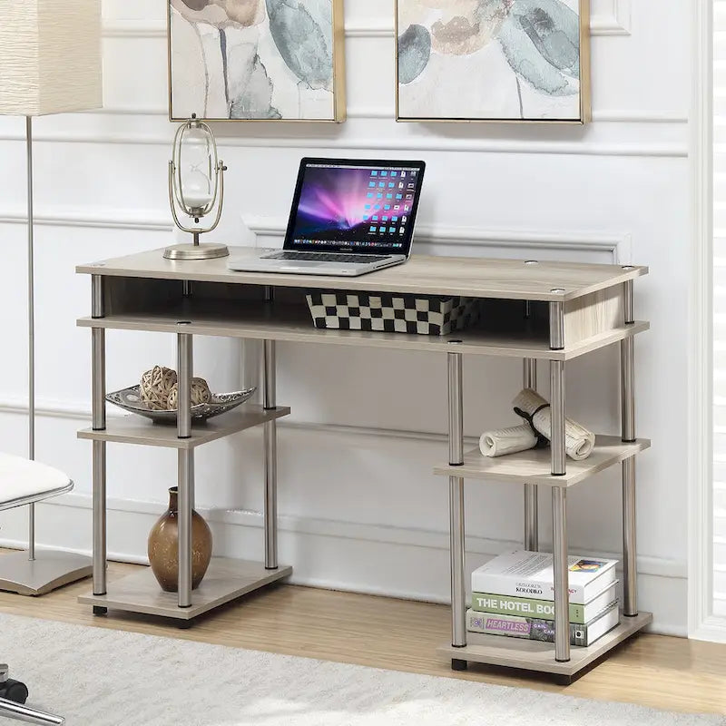 Bureau d'étudiant avec étagères Designs2Go No Tools de Convenience Concepts