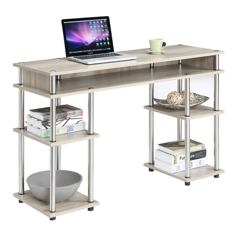 Bureau d'étudiant avec étagères Designs2Go No Tools de Convenience Concepts