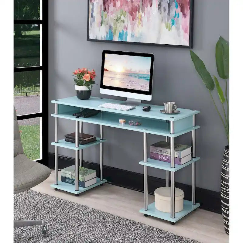 Bureau d'étudiant avec étagères Designs2Go No Tools de Convenience Concepts