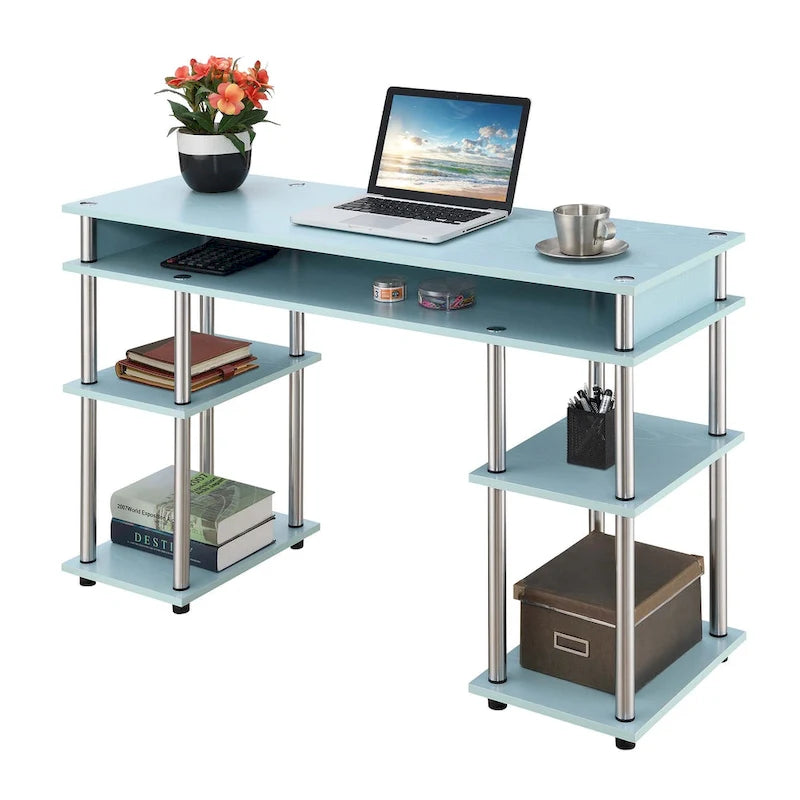 Bureau d'étudiant avec étagères Designs2Go No Tools de Convenience Concepts
