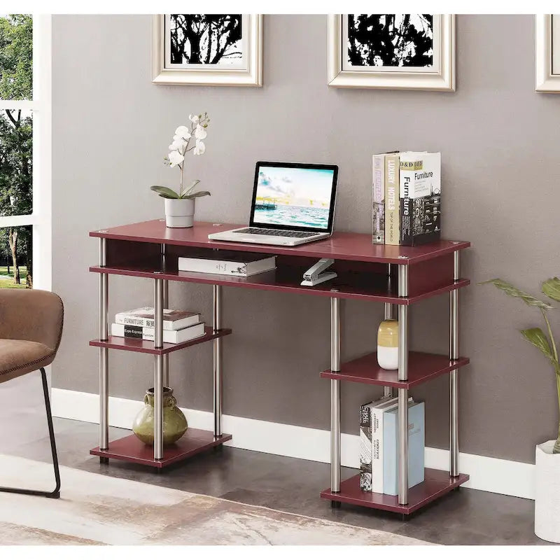 Bureau d'étudiant avec étagères Designs2Go No Tools de Convenience Concepts