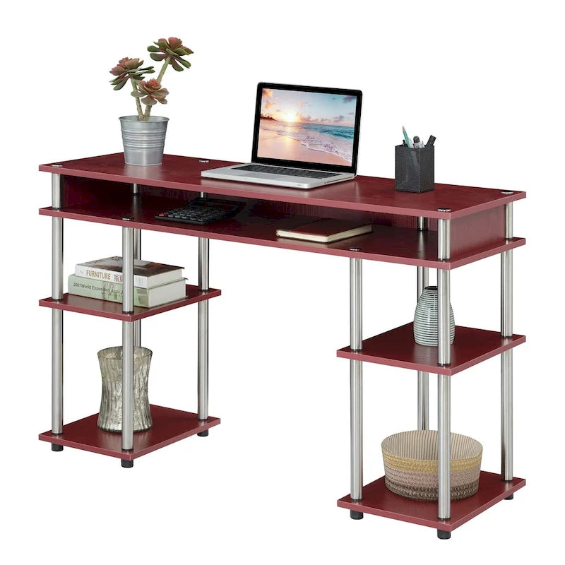 Bureau d'étudiant avec étagères Designs2Go No Tools de Convenience Concepts