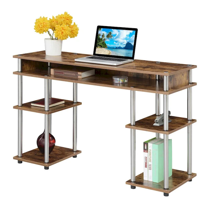 Bureau d'étudiant avec étagères Designs2Go No Tools de Convenience Concepts