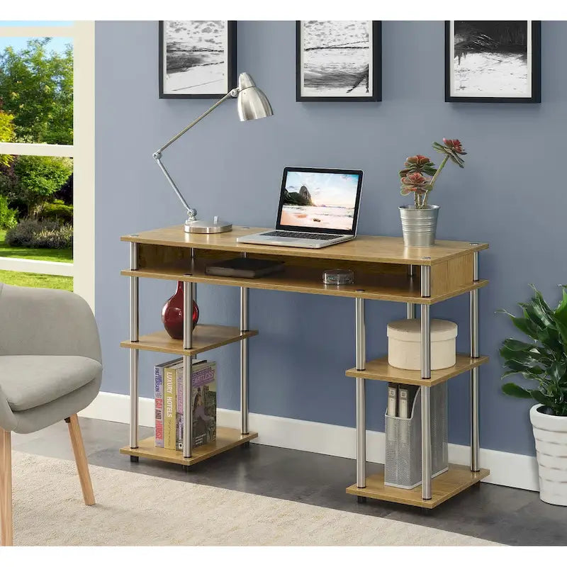Bureau d'étudiant avec étagères Designs2Go No Tools de Convenience Concepts