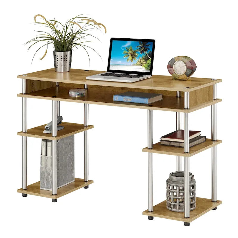 Bureau d'étudiant avec étagères Designs2Go No Tools de Convenience Concepts