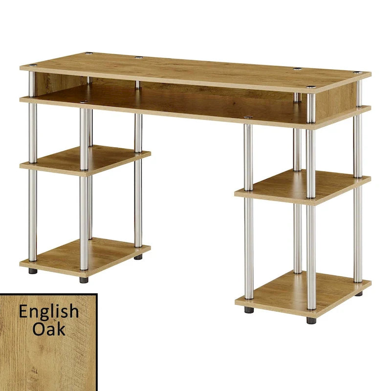 Bureau d'étudiant avec étagères Designs2Go No Tools de Convenience Concepts