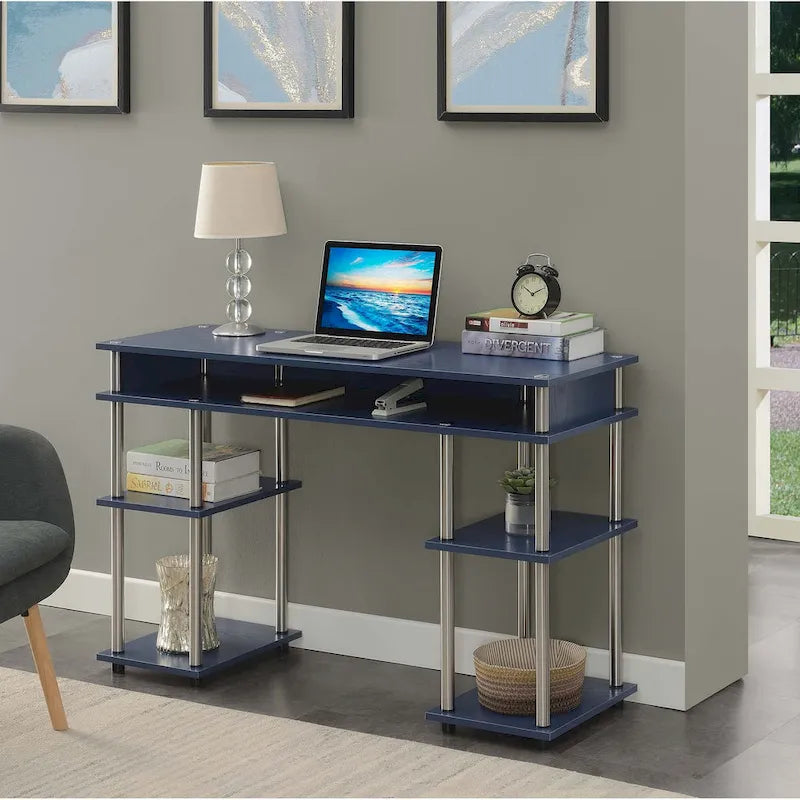 Bureau d'étudiant avec étagères Designs2Go No Tools de Convenience Concepts