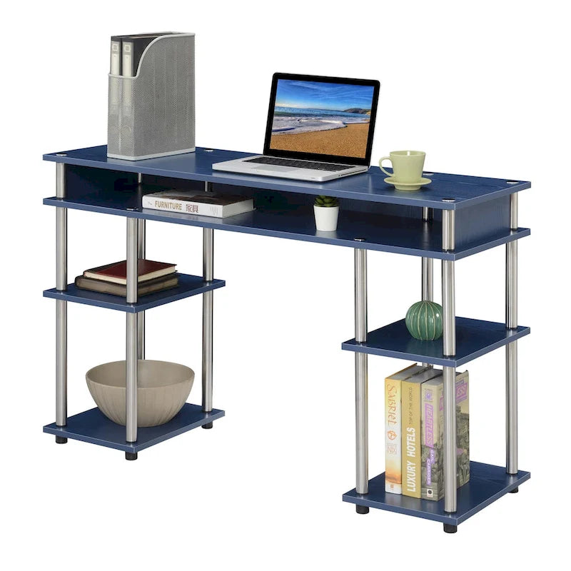 Bureau d'étudiant avec étagères Designs2Go No Tools de Convenience Concepts