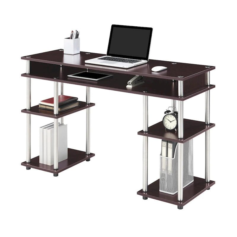 Bureau d'étudiant avec étagères Designs2Go No Tools de Convenience Concepts