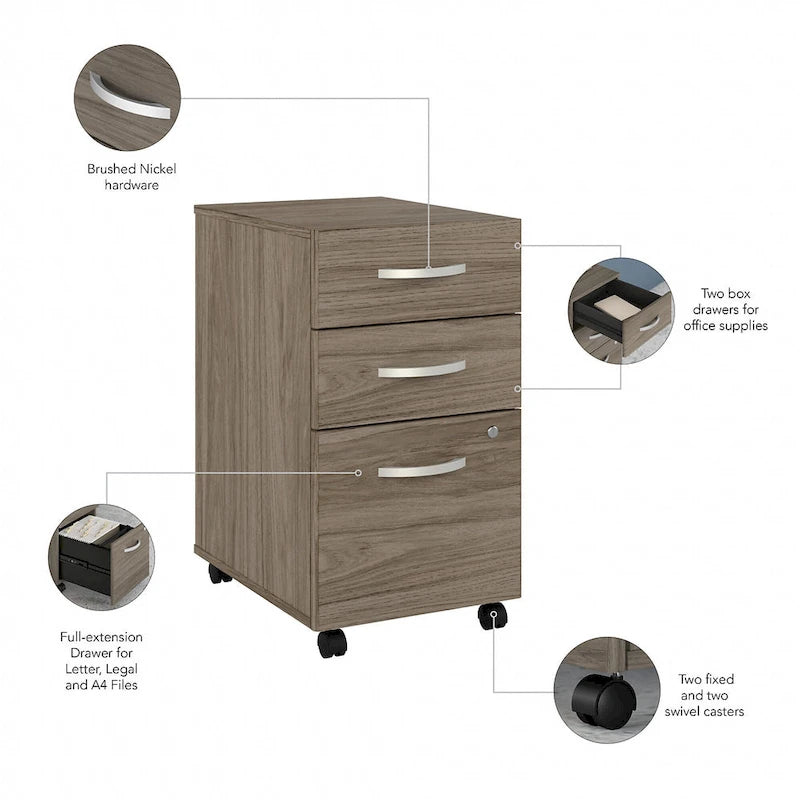 Classeur mobile 3 tiroirs Hybrid par Bush Business Furniture