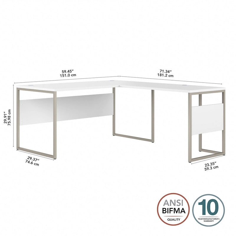 Bureau d'angle en L Hybrid 60 po L x 30 po P de Bush Business Furniture