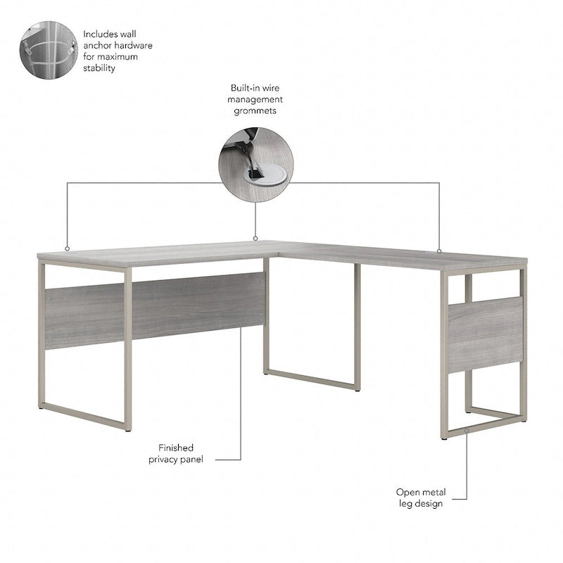 Bureau d'angle en L Hybrid 60 po L x 30 po P de Bush Business Furniture