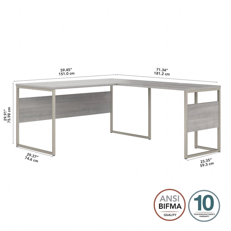 Bureau d'angle en L Hybrid 60 po L x 30 po P de Bush Business Furniture