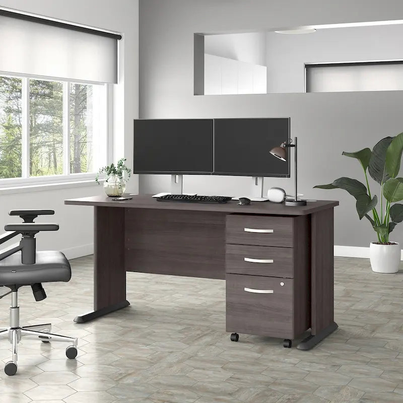 Bureau d'ordinateur Studio A 60W avec tiroirs par Bush Business Furniture