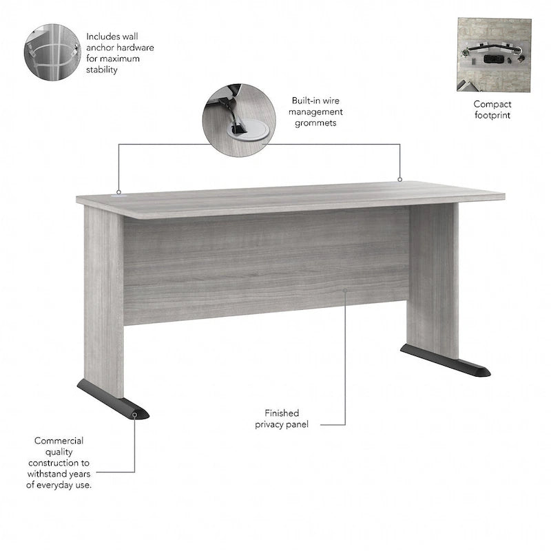 Bureau d'ordinateur Studio A 60W avec tiroirs par Bush Business Furniture