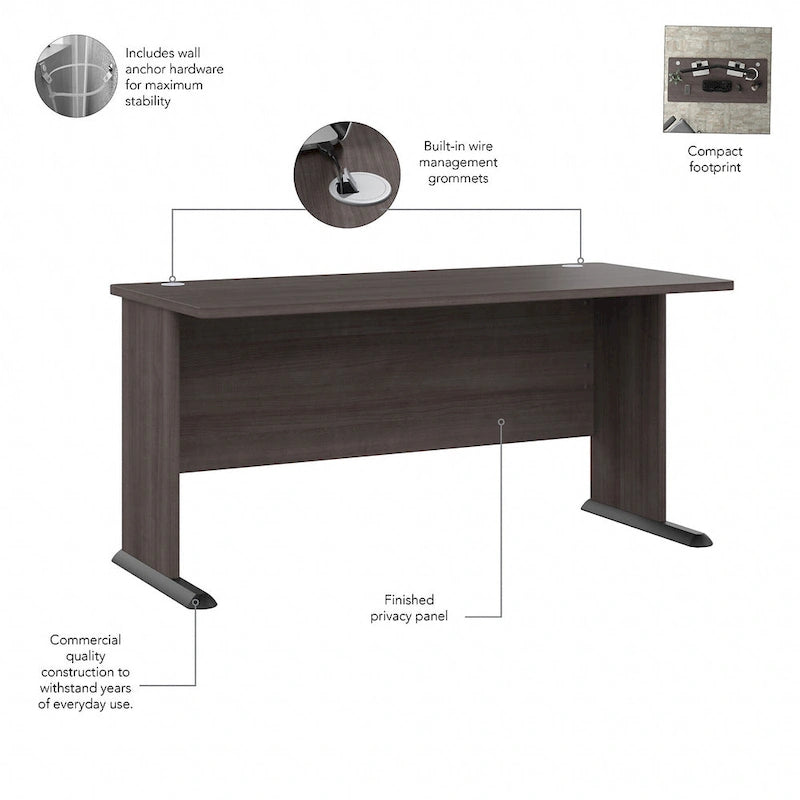 Bureau d'ordinateur Studio A 60W avec tiroirs par Bush Business Furniture