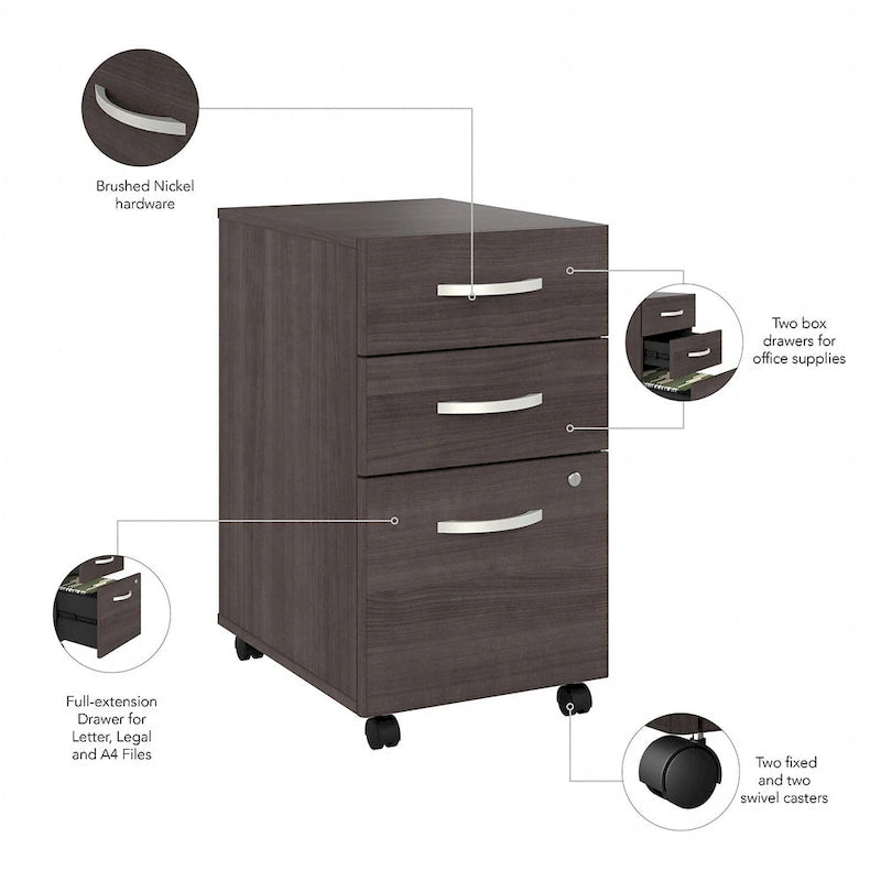 Bureau d'ordinateur Studio A 60W avec tiroirs par Bush Business Furniture